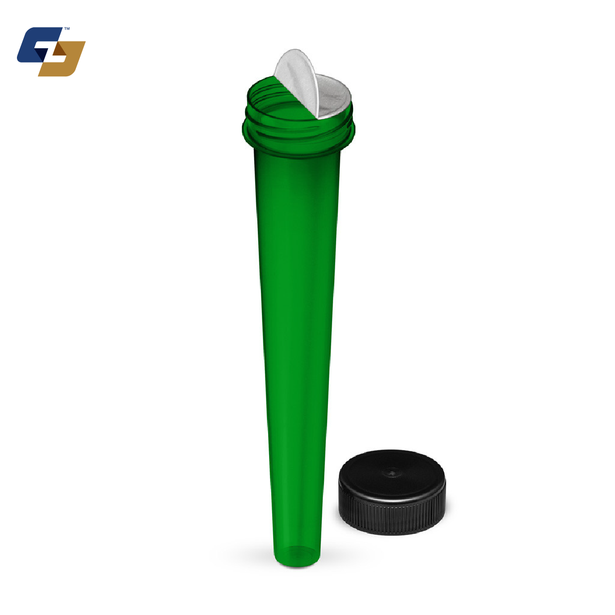 98mm Screw Top Pre-Roll Tubes w/ Foil Seal and Black Cap - 2000 Qty.