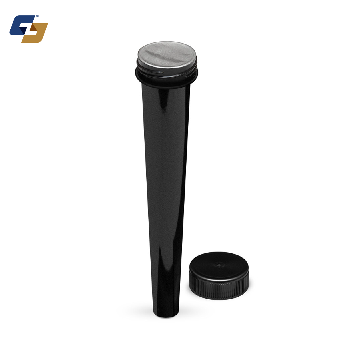 98mm Screw Top Pre-Roll Tubes w/ Foil Seal and Black Cap - 2000 Qty.