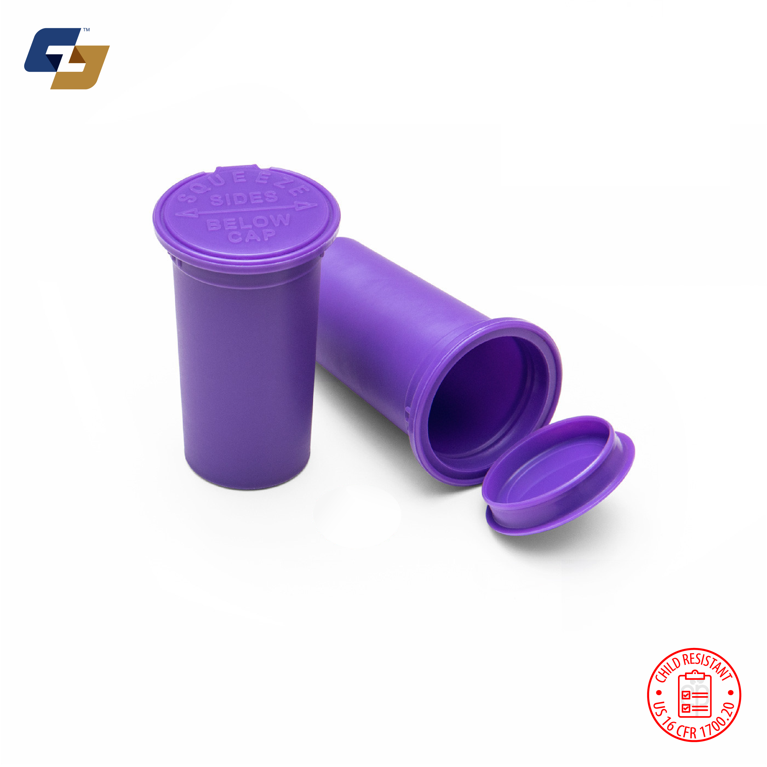 13 Dram Child Resistant Pop Top Bottles - 600 Qty.