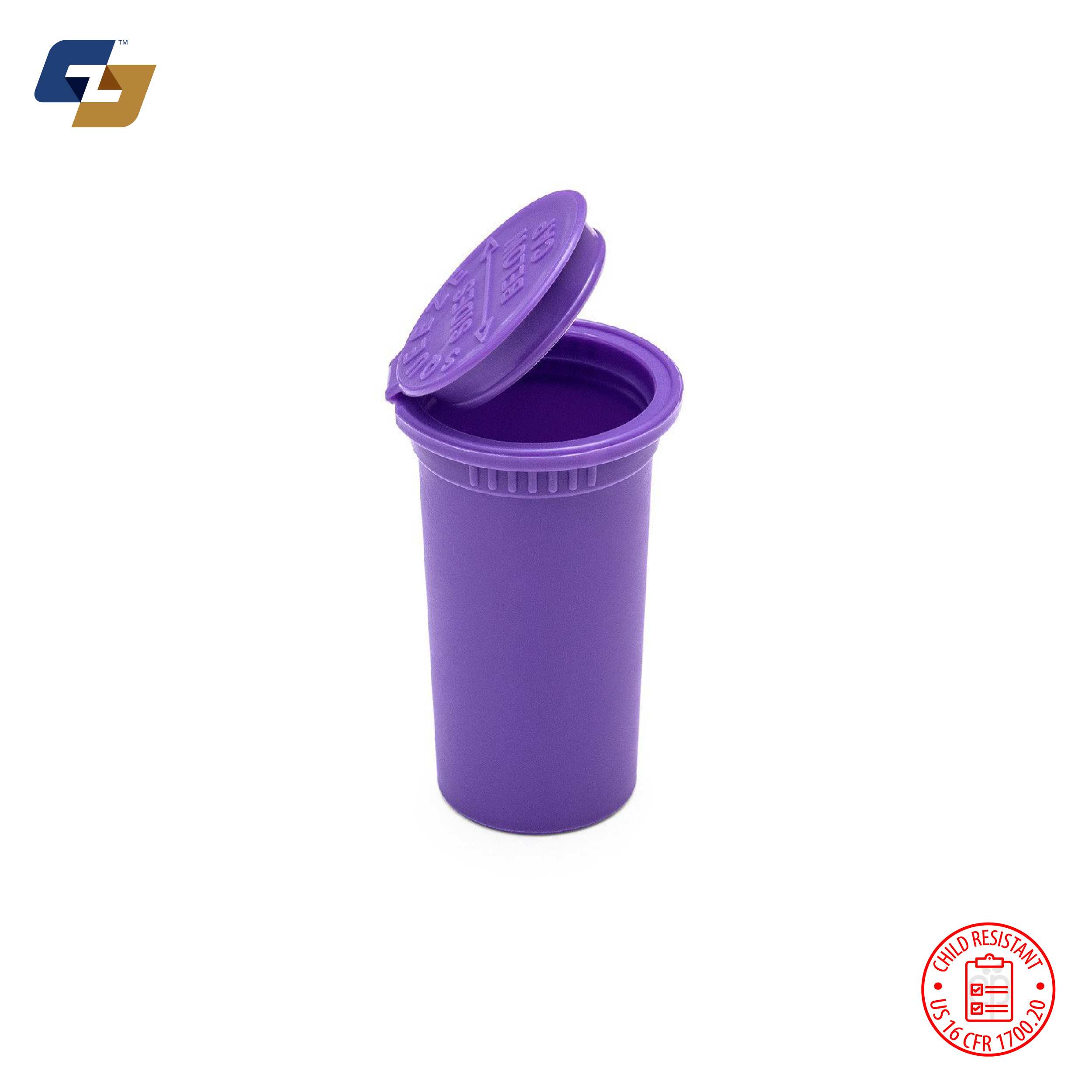 13 Dram Child Resistant Pop Top Bottles - 600 Qty.