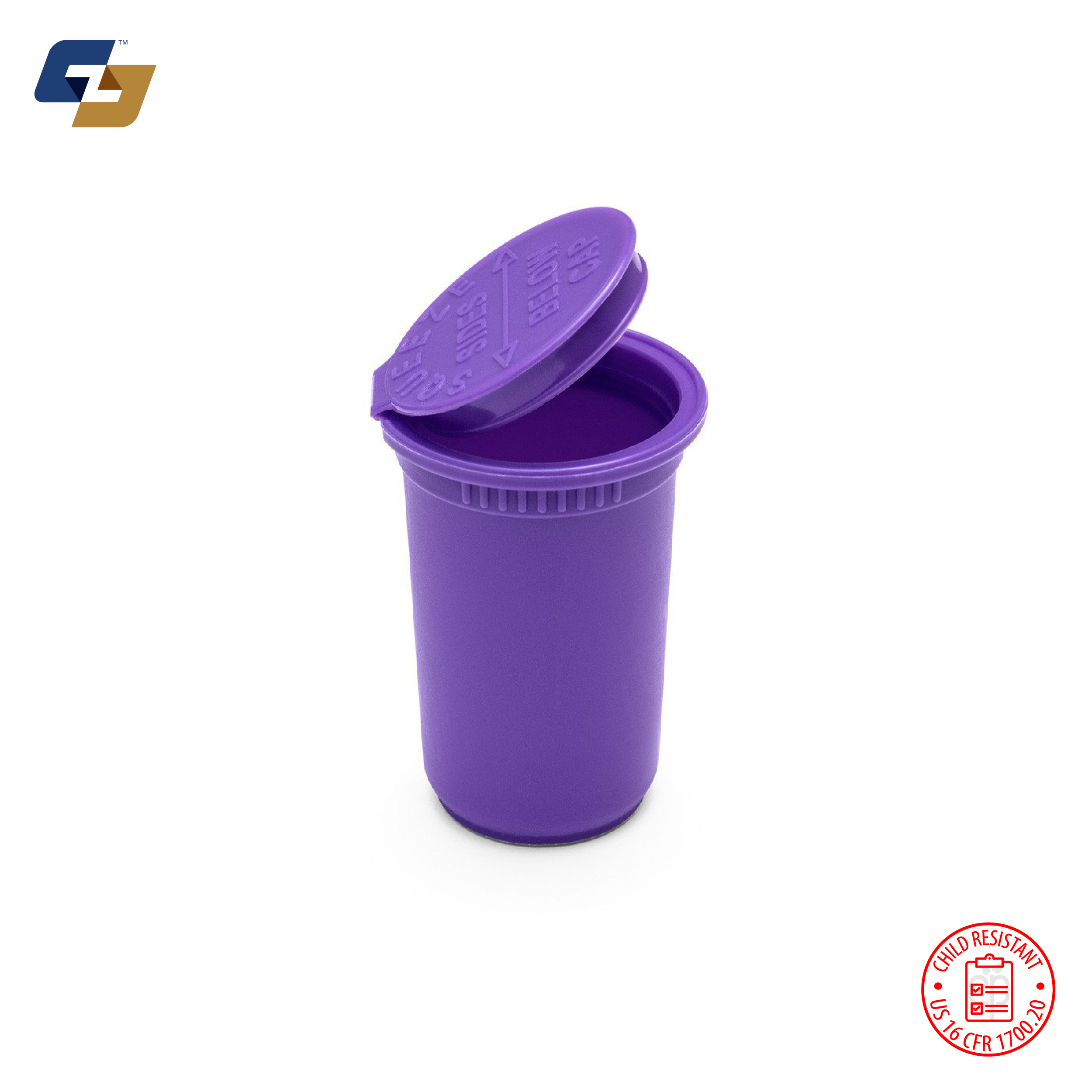 19 Dram Child Resistant Pop Top Bottles - 450 Quantity