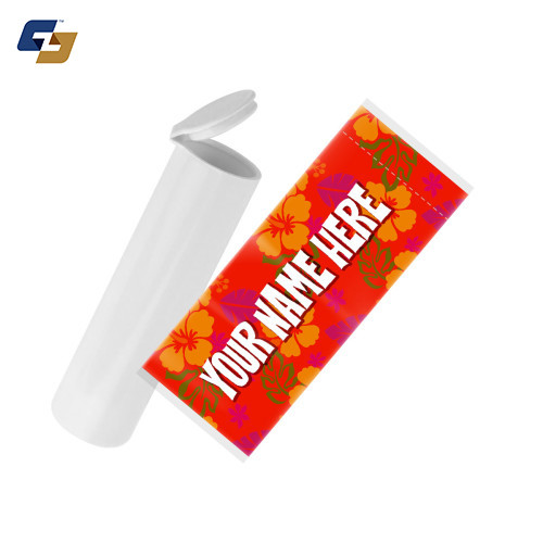 78mm White Pre-Roll Tubes Wide (.750") with Option 1 Shrink Sleeve Label