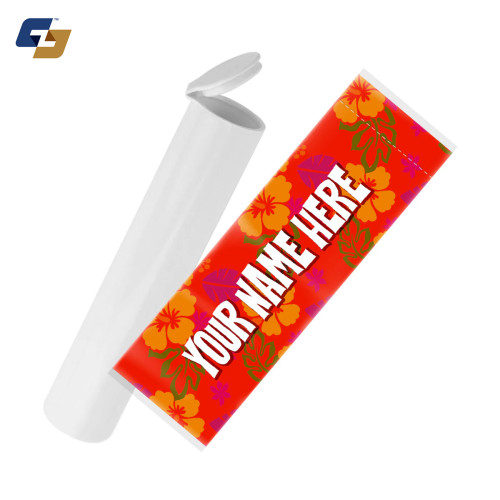 98mm White Pre-Roll Tubes Wide (.750") with Option 1 Shrink Sleeve Label